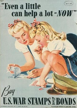 Poster: Even a little can ehlp a lot - NOW. Buy U.S. War Stamps and Bonds